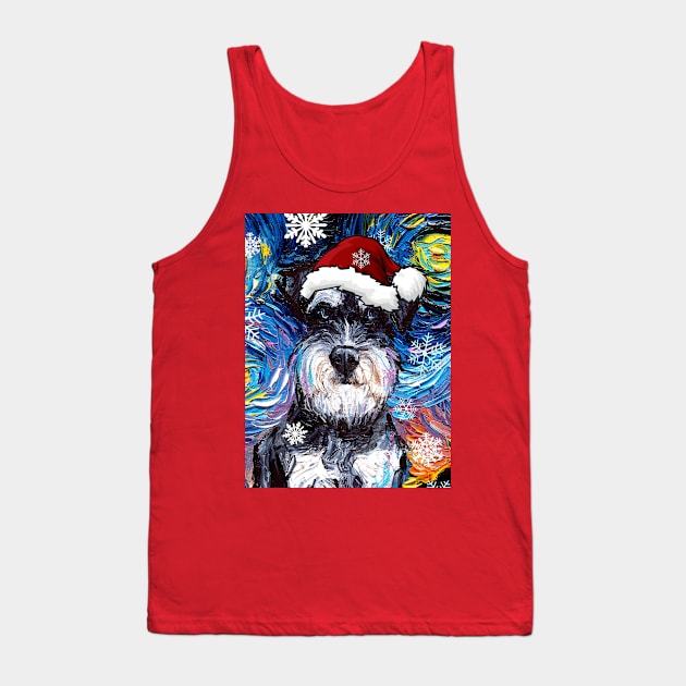 Miniature Schnauzer Santa Tank Top by sagittariusgallery